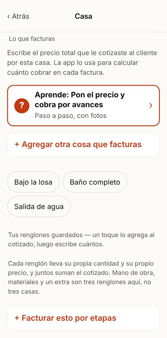 Casa nueva: lo que facturas y los detalles de la casa.
